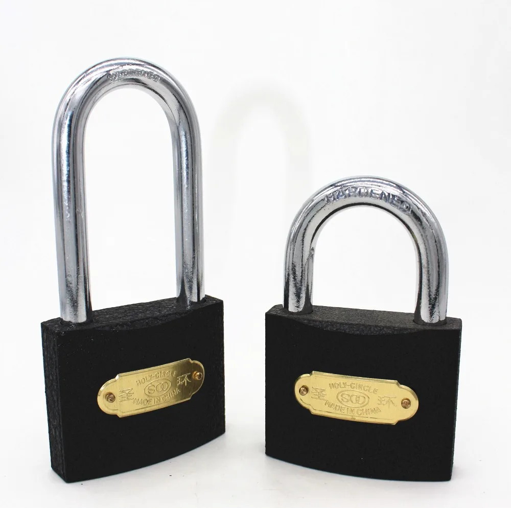 
Vietnam Cambodia Myanmar market hot sale short long shacke black padlock iron pad lock 
