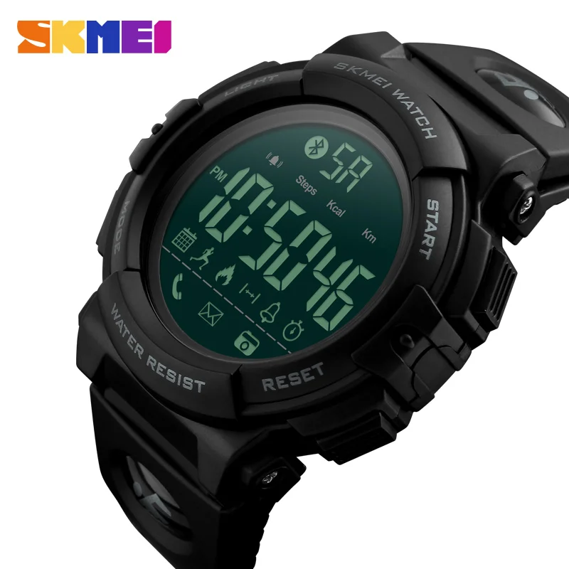 

Skmei 1303 Android Smart Watch Sport Calorie Fitness Tracker Watch, Black;army green/customized