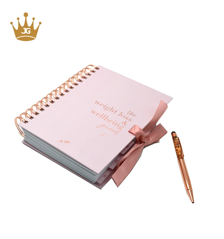 2019 Custom Printed Hardcover Calendar Monthly Weekly Notebook With Ribbon