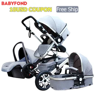 2018 new type 3 in 1 baby carriage wholesale adjustable handle top quality baby trolley 3 in 1 JTBS