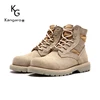 Men's Laced Rubber Sole Fashion Cow High Leather Jungle Desert Military Boot Shoes Manufacturer In China