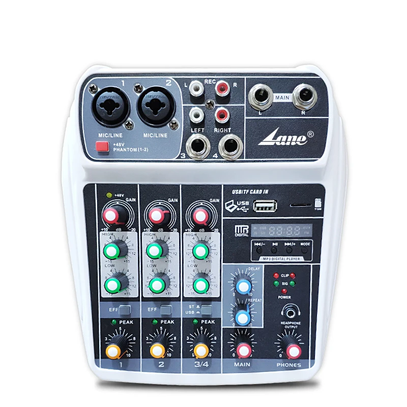 

Newest 2019 Mini 4 Channel USB Home Audio Mixer Console, Black/white