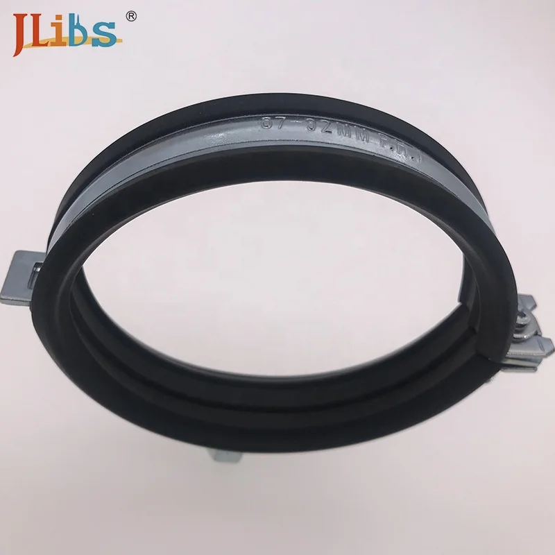 
Galvanized pipe clamp with rubber cushion and rubber pipe clamp clip 