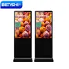 55 inch stand alone led fhd lcd display 3g touch screen monitor kiosk on wheels for smart restaurant