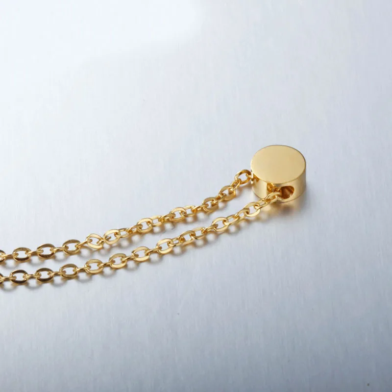 Hot sale stainless steel round dot simple gold necklace gold chain necklace designs