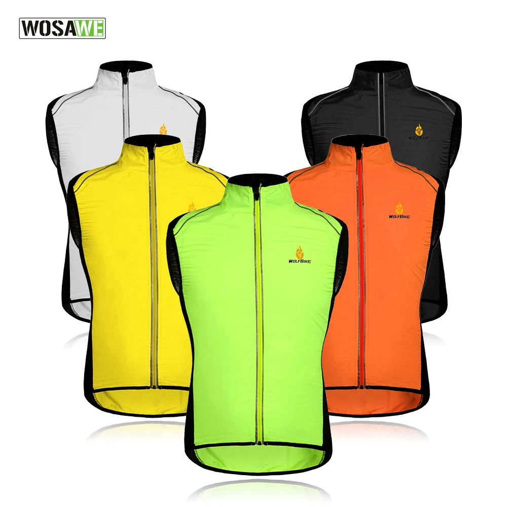 

WOLFBIKE Cycling Vest Reflective Breathable Windproof Cycling Clothing Bike Bicycle Cycle Vest Sleeveless Jersey Jacket 5 COLORS, As picture or customized design