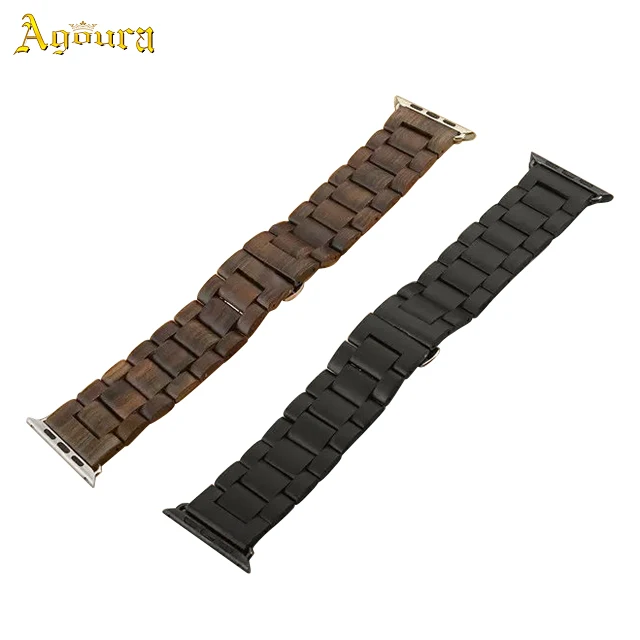

Wholesale Custom logo Wood Watch Band Strap For Apple Watch 38mm 42mm 40mm 44mm