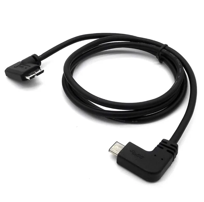 Black USB 3.1 Type C Male Angle To Micro B Male Angle Charge Sync Cable For Macbook - ANKUX.COM