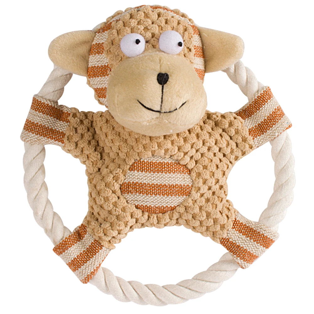 

orange dog rope flying disc launcher tug toy, As photo
