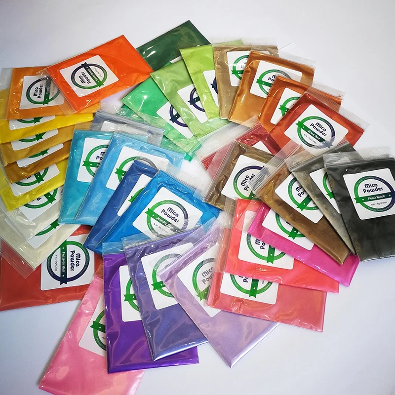 
36 colors mica pearl pigment powder set for slime, epoxy resin art, bath bomb, soap making, candle, eye shadow, nails, lipstick 