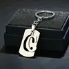 Stainless Steel Love Alphabet a c Key Chain Ring Personalized 26 English Initial Letters Keychains for Car Wallet Accessories