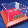 new products acrylic golf ball display case with wood base