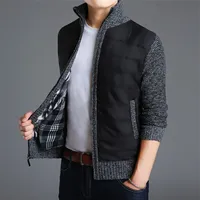 

2019 classic long sleeve man thick knitting cardigan zip up open front casual warm fashion cool fur coat jacket cheap wholesale