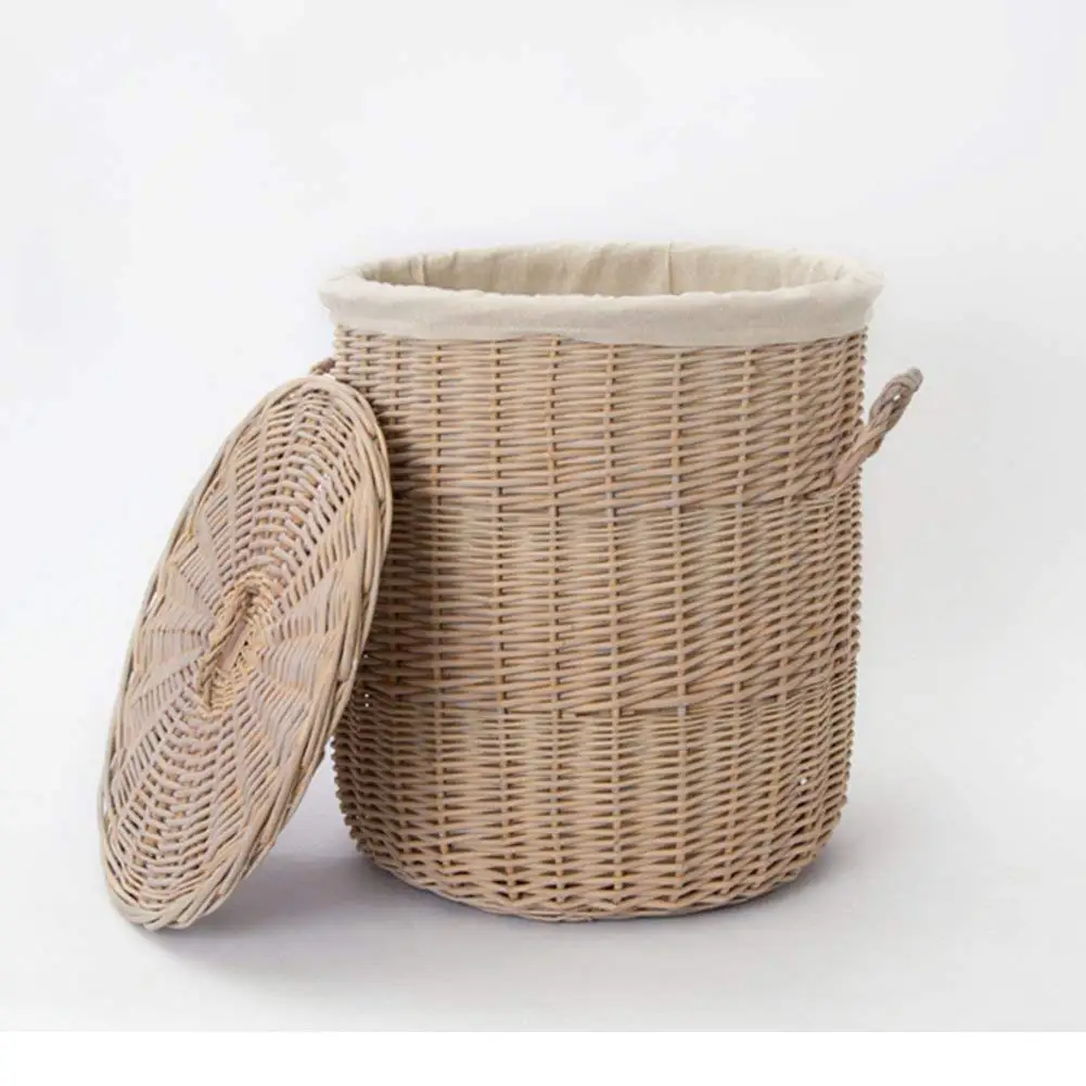 Buy Hand Knitted Wicker Rattan Laundry Basket With Handles Large Size Clothes Storage Bin Laundry Hamper With Removable Member And Lining Wicker In Cheap Price On Alibaba Com