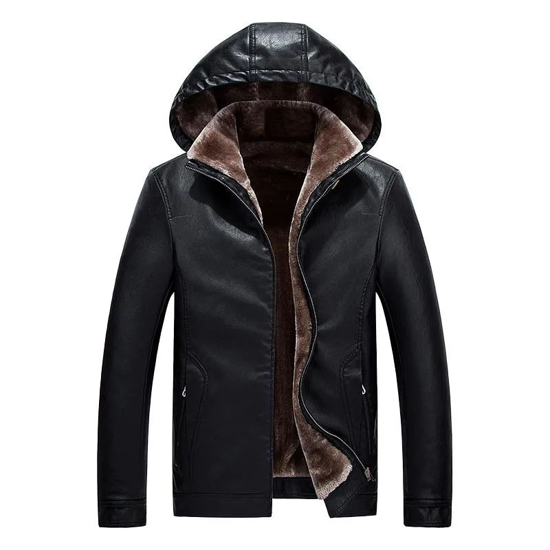Winter Wholesale China Thick Mens Hooded Leather Jackets With Fur ...