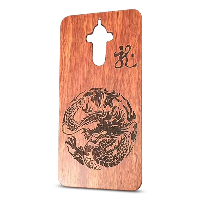 

OEM custom logo Carving natural wood hard PC phone case for Huawei Mate 9