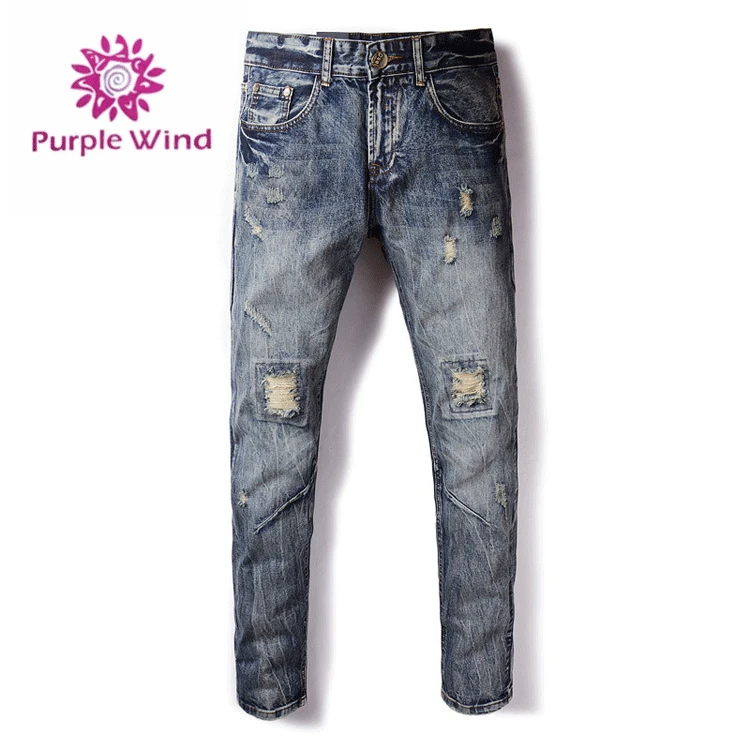 

Wholesale clothing pantalones ripped europe style high quality denim jeans for men, Picture