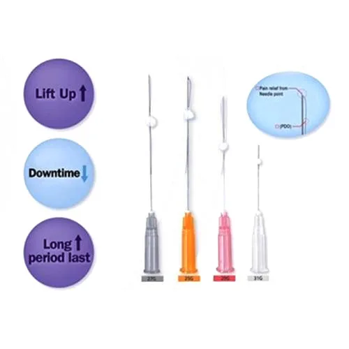 
blunt tip micro cannula needle 3D ,4D Cog lift PDO Thread for fillers 
