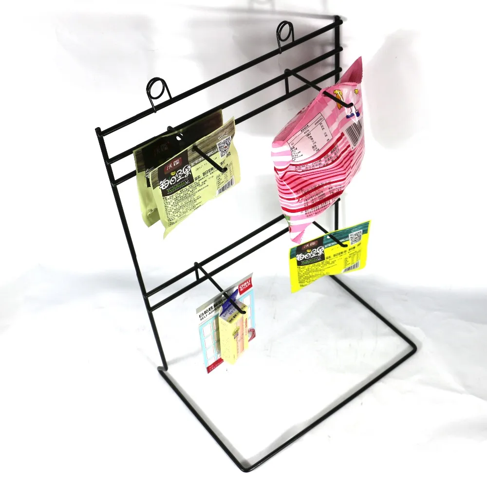 Oem Design Black Metal Wire Sample Countertop Hanging Keychain Display