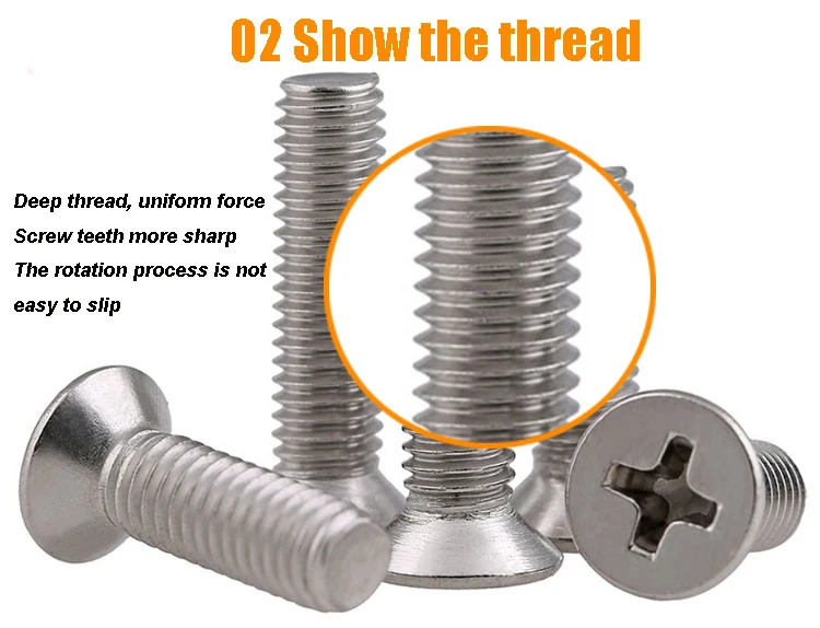 Gold Supplier Stainless Steel M7 Philips Countersunk Head Screw Csk