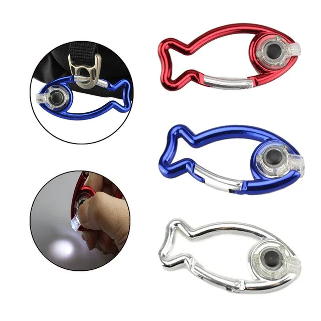 Metal Aluminium Snap Hook Carabiner Hooks Fish Shaped For Keys Animal