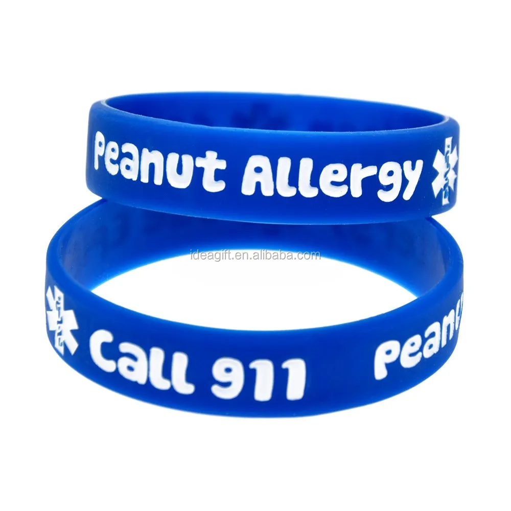 50pcs Peanut Allergy Call 911silicone Wristband For Kids Buy Silicone