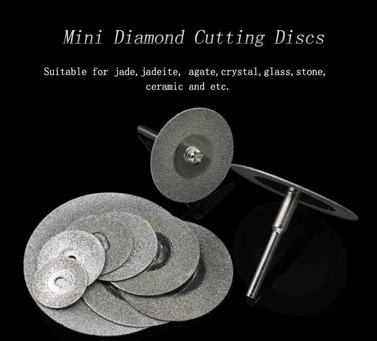 Diamond Cutting Wheel 10pcs with Mandrel (3mm) 2pcs For Dremel Rotary Tool