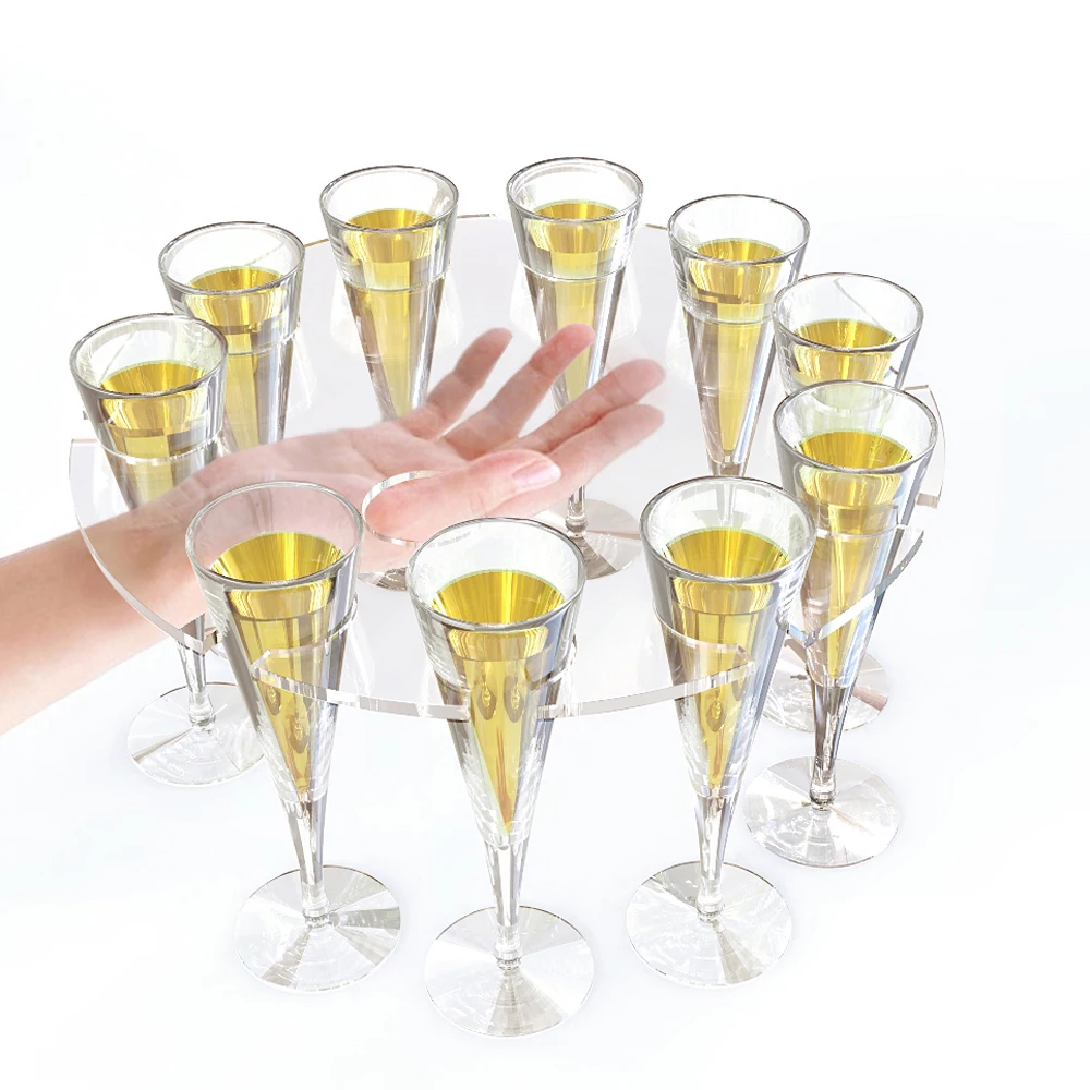 Acrylic Champagne Flute Suspension Serving Tray/ Glass Display Stand