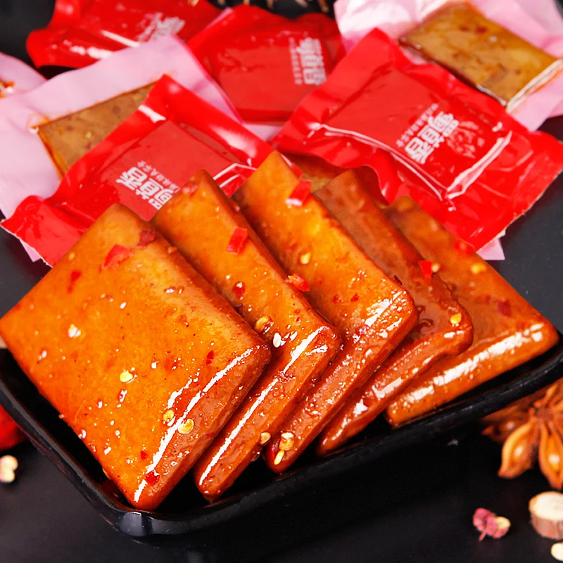 
ShuDaoXiang 250g Per Bag 80 Bags Per Carton Spicy Tofu Bean Curd Dried Tofu Snack 