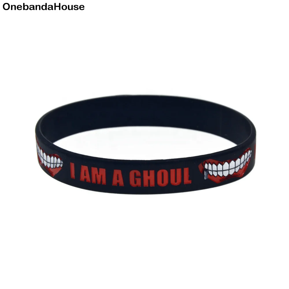 

Drop Shipping 1PC I am a Ghoul Silicone Wristband Tokyo Animation, Black