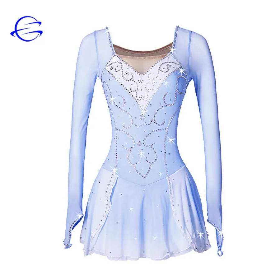 Ice Skating Dress Competition White Figure Skating Dress Dance Costume W023 