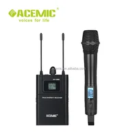 

ACEMIC hot sell professional wireless handheld microphone for camera and DSLR mobile phone interview DV-100H free shipping
