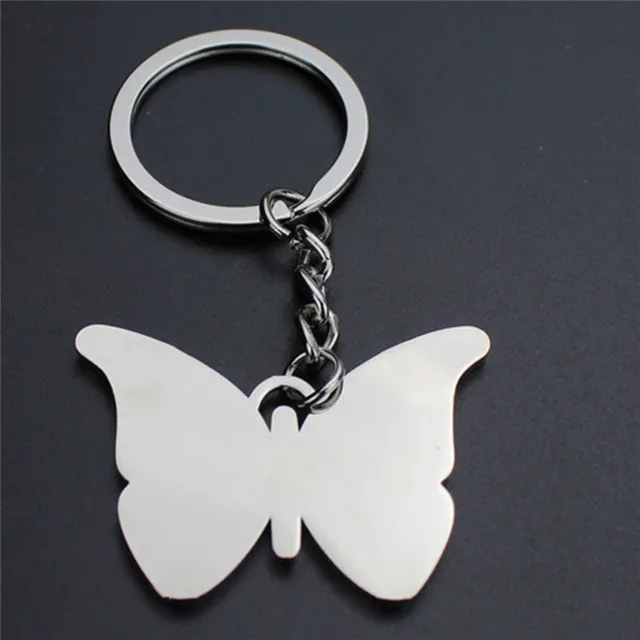 Colorful Painting Beautiful Butterfly Keychain Custom Laser Words Metal ...