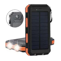 

2020 best selling powerbanks compass function solar panel charger 10000Mah waterproof solar power bank