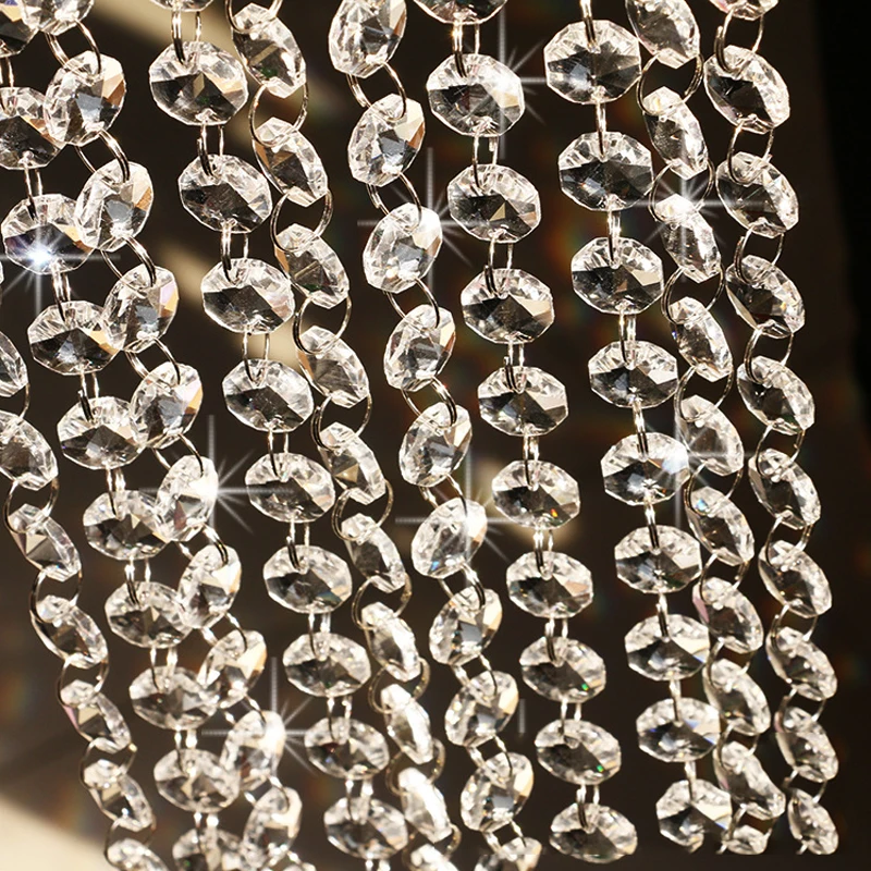 2019 crystal glass octagon bead chain strings garland for decoration