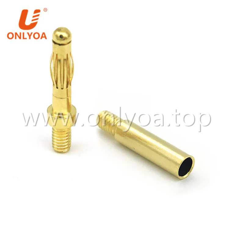 4mm Shrouded Banana Plug Custom M4 Threaded Gold Plated Onlyoa Buy