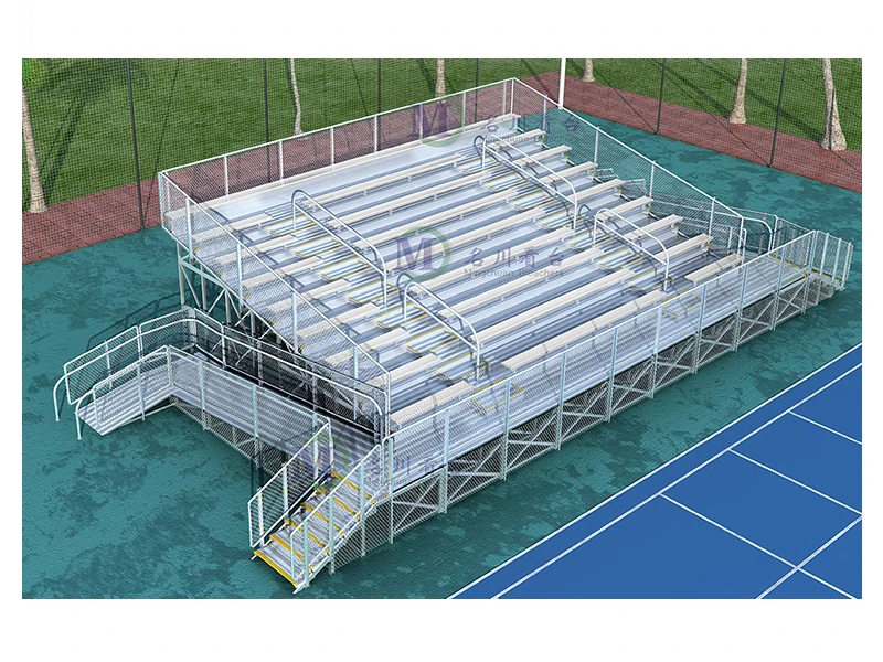 mc 9 排提高戶外鋁看臺與輪椅坡道體育場椅子室內籃球看臺座位