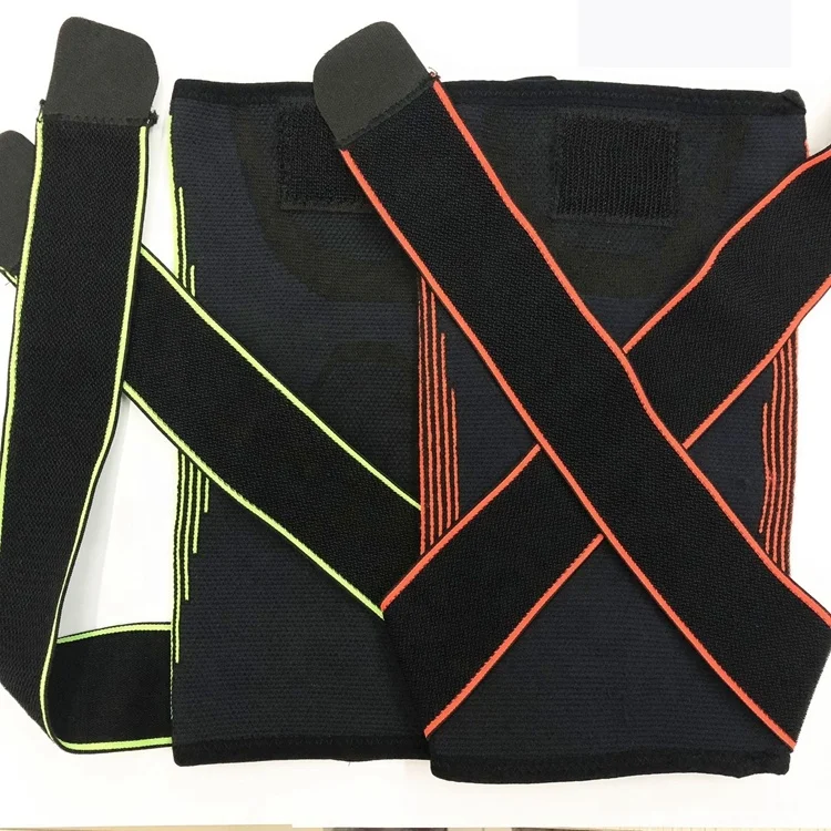 

Knee Brace Support with Adjustable Compression Straps for Running, Orange, green