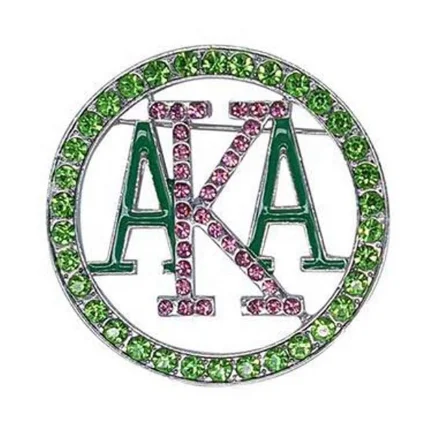 Metal Pearl Greek Letter AKA Brooch College Sorority Society Jewelry
