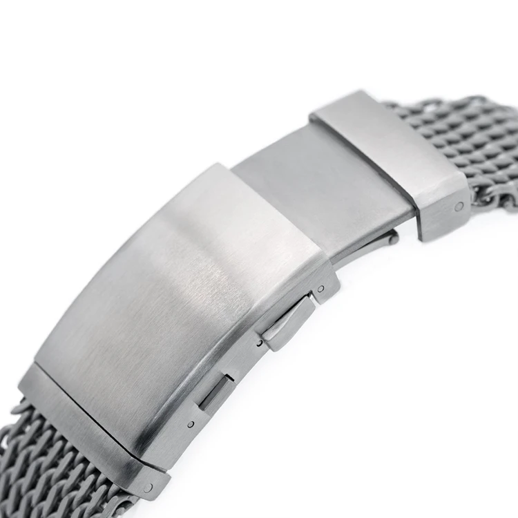 

22m Watch Bracelet Wetsuit Ratchet Buckle Brushed SHARK Mesh Band, Any pantone color available