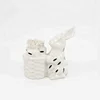 Fancy designs embossed surface white color matte ceramic rabbit figurines for easter