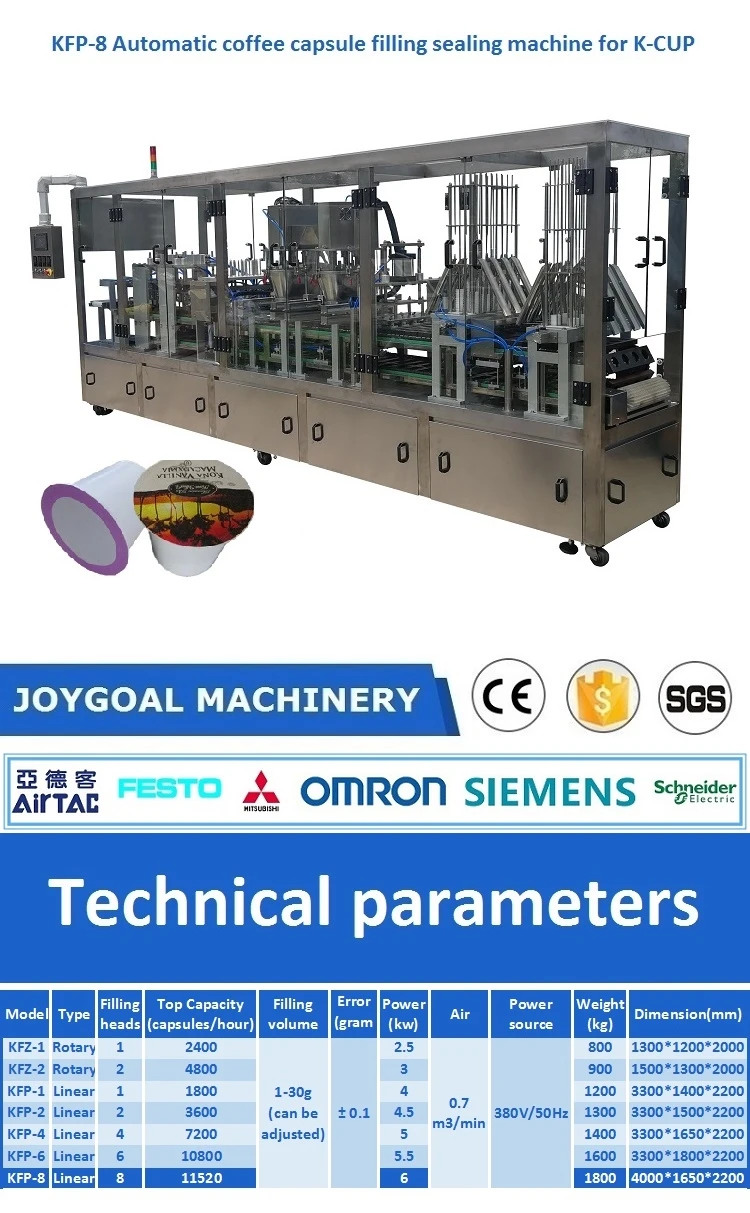 07 KFP-8 Automatic K-CUP coffee capsule filling and sealing machine