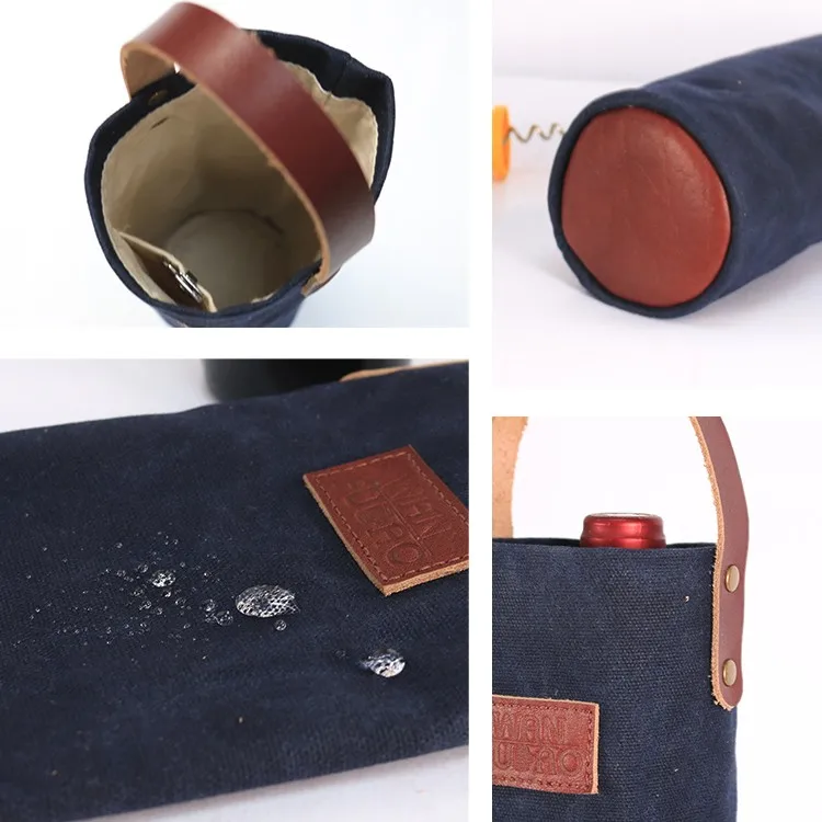 waxed canvas wine bag