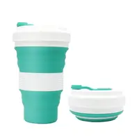 

550ML food grade hot sales leak proof portable collapsible silicone cups wholesale reusable coffee mug