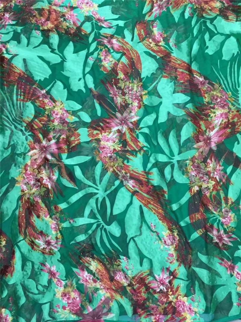 时尚数码印花雪纺印花服装面料