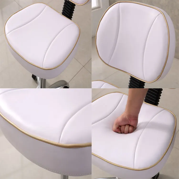 beauty salon barber adjust height cutting saddle stool with backrest