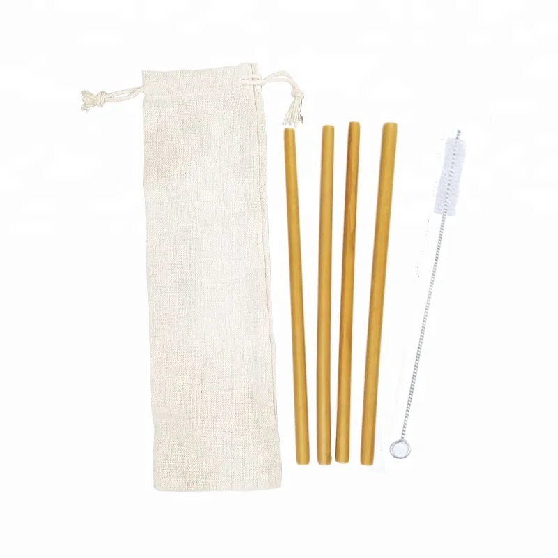 

Bamboo Drinking Straws Reusable 100% Natural Straws, Yellow
