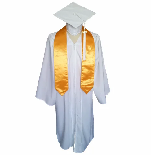 University White Graduation Cap Gown And Gold Stole - Buy White Cap ...