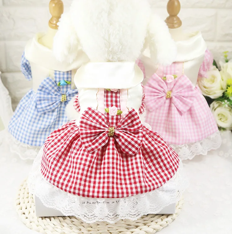 

Puppy Clothes,Neartime Small Dog Cat Pet Dress Fly Sleeve Dress for Pet, Blue;red;orange