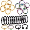 Fashion custom 4 Color titanium Steel eyebrow nose ear lip Piercing ring